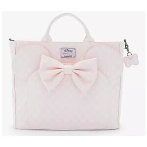 Loungefly Disney Minnie Mouse Tonal Checkered Ears Convertible Tote Bag | NWT